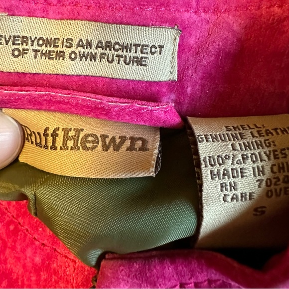 Ruff Hewn Womens Size Small Pink Leather Suede Jacket Barbie Pink - Picture 7 of 7